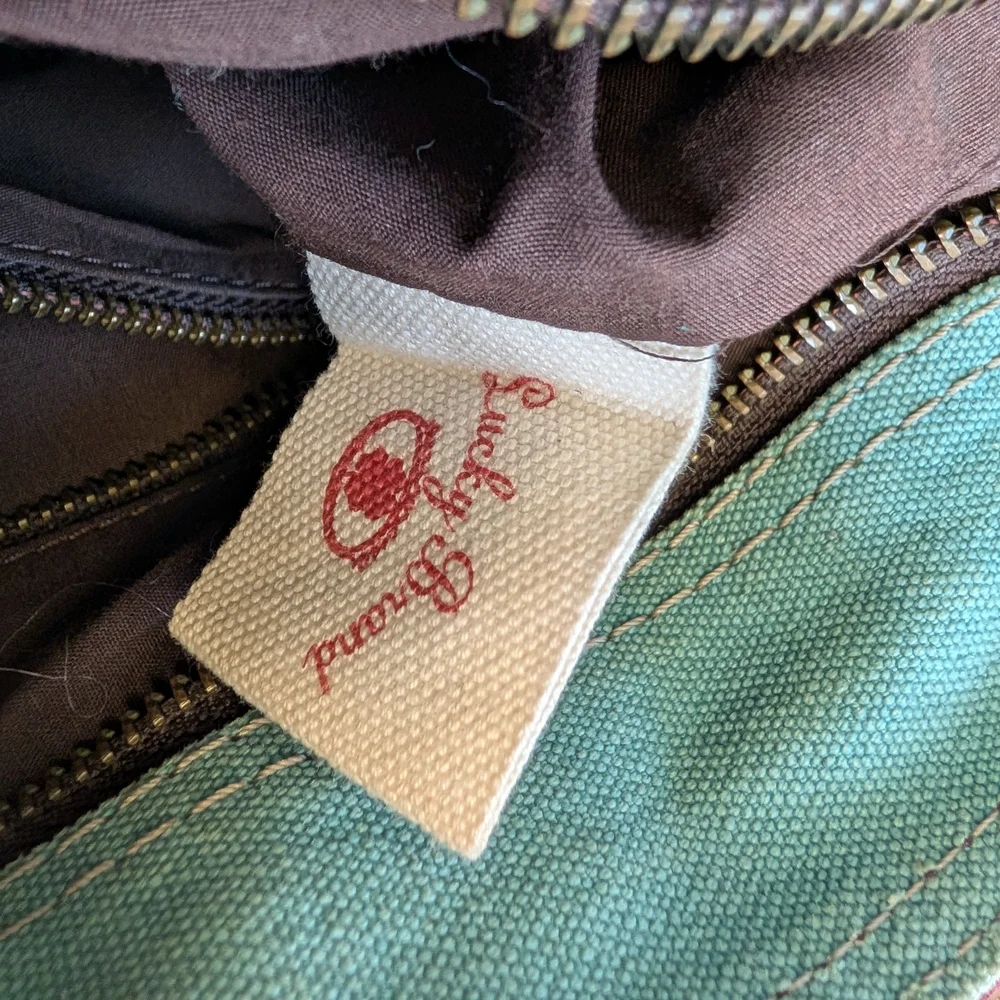 Lucky Brand Oversized Patchwork Suede Canvas Tote Vintage Adjustable Purse Bag - Picture 10 of 15